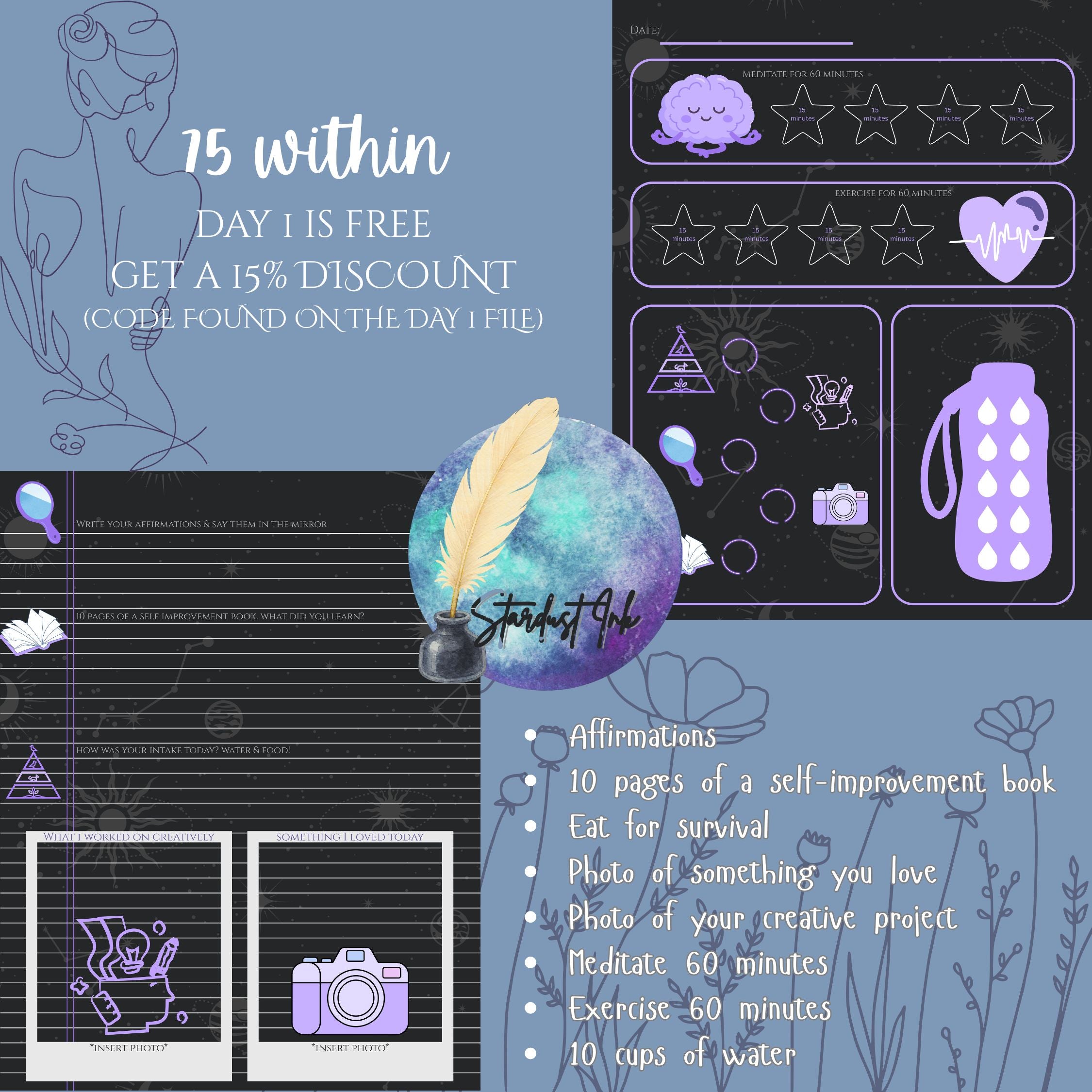 75 Within • FREE Version • Mindfulness Digital Journal • PURPLE