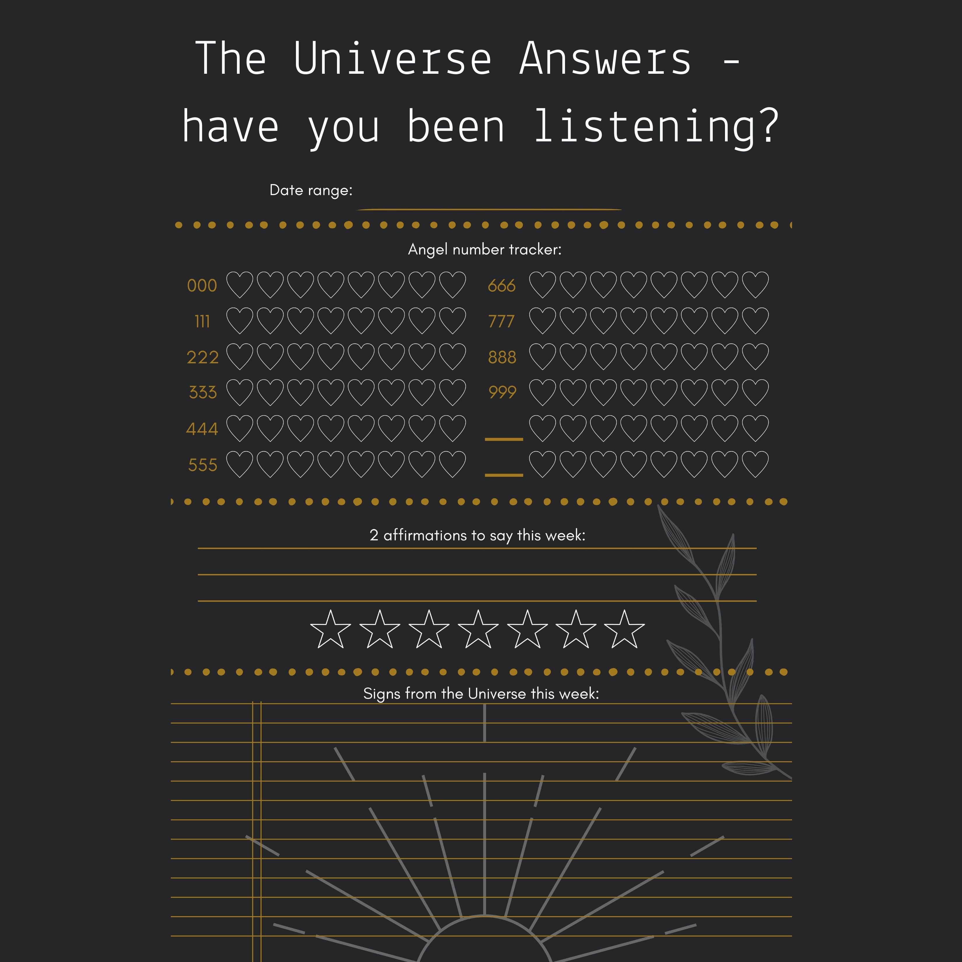 The Universe Answers - 10 Week Synchronicity Journal